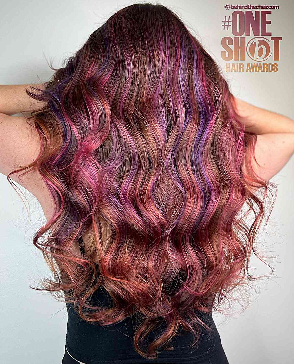 Perfect Mermaid Hair Highlights with red violet and brown