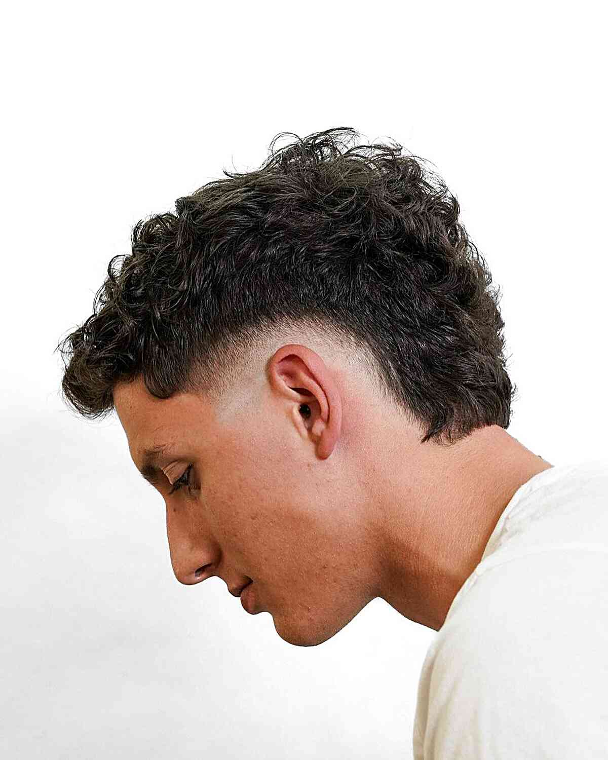 Perfect Short Mullet with a Burst Fade for Dudes