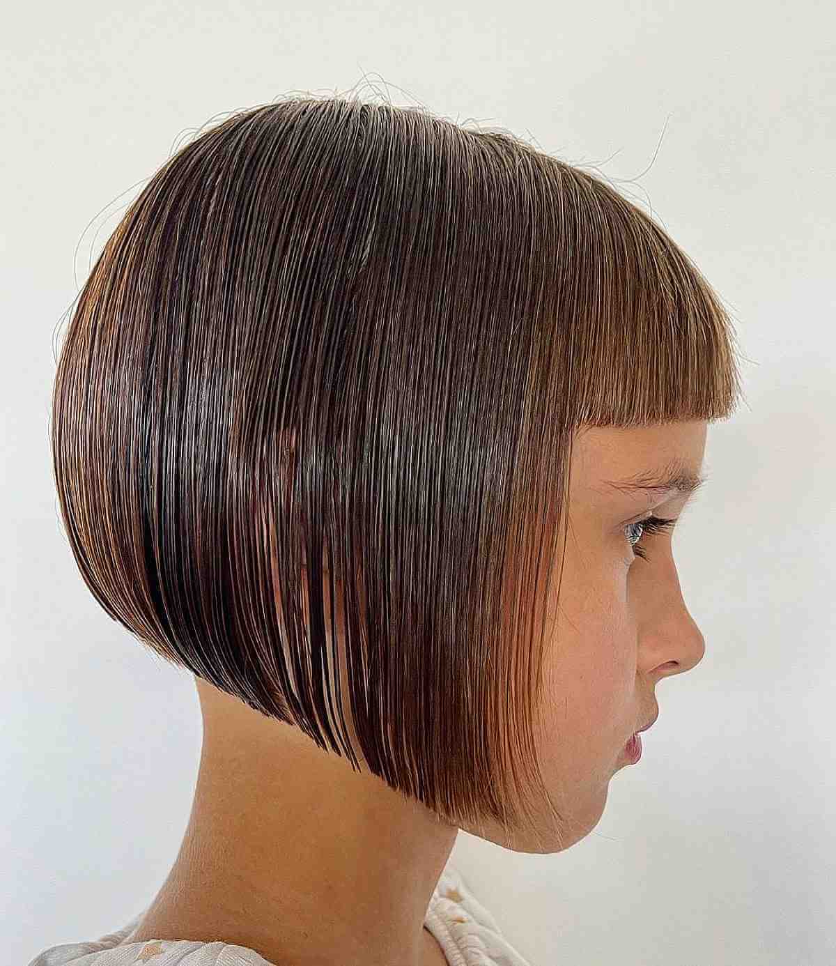 Perfectly Cut Short Bob with Bangs for Little Girls