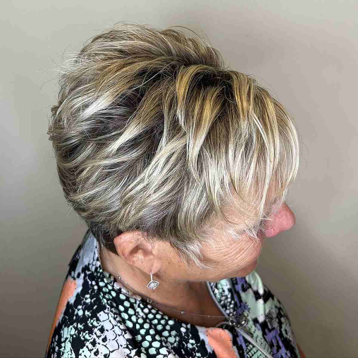 Piecey Texture on Short Pixie Hair for Old Ladies