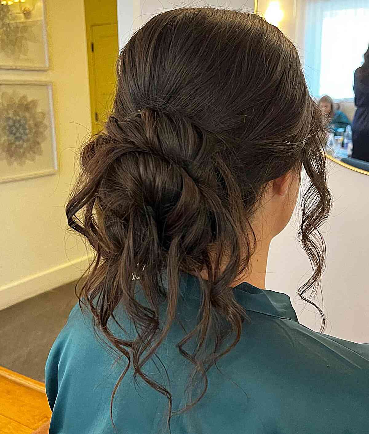 Pin Curled Loose Updo