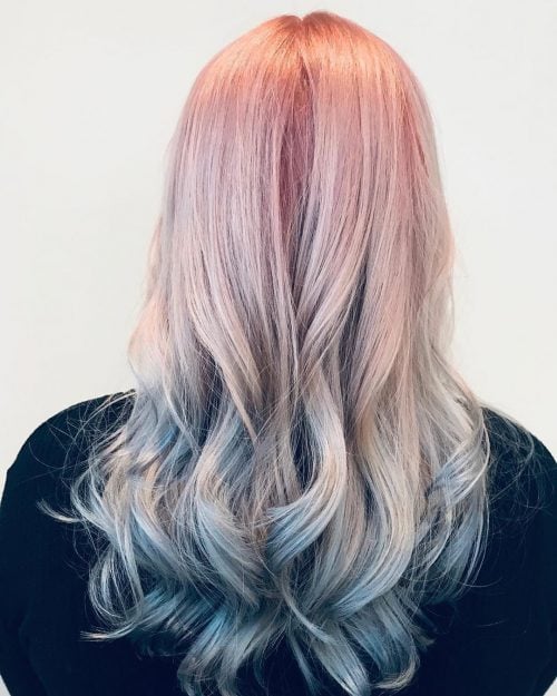 Pastel pink and blue