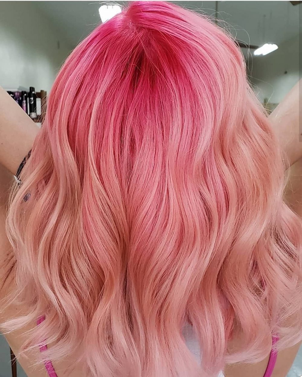 Pink and peach ombré
