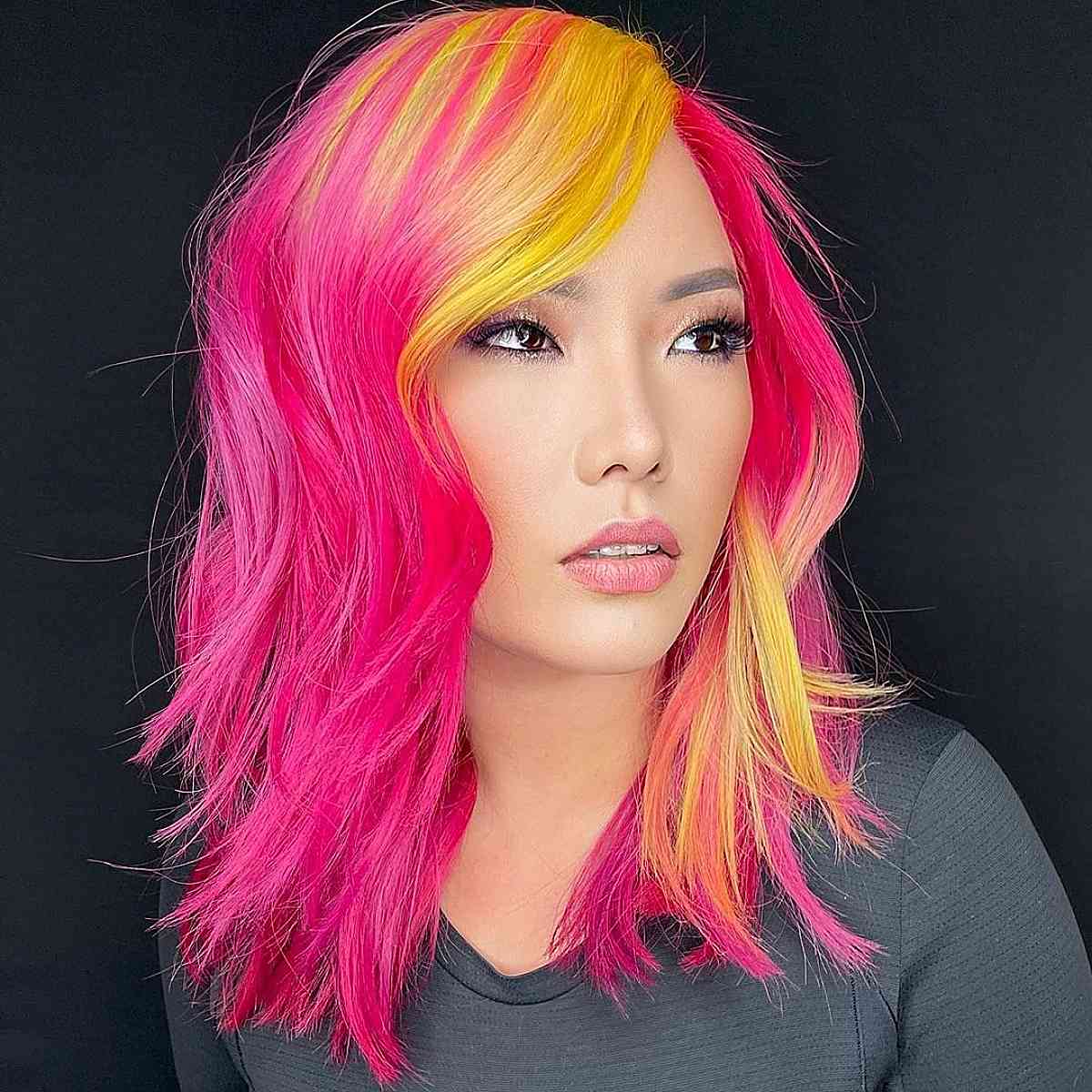 pink and yellow hair color