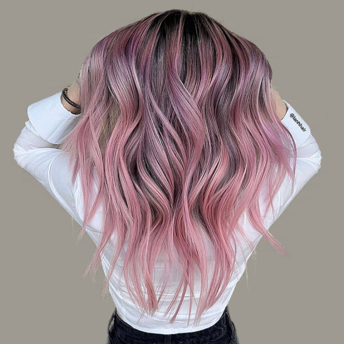 Pink Hair Colors - PRETTY PINK HAIR The next hair idea is so pretty! For  this look, the hair is dark pink at the root and then it changes into a  light