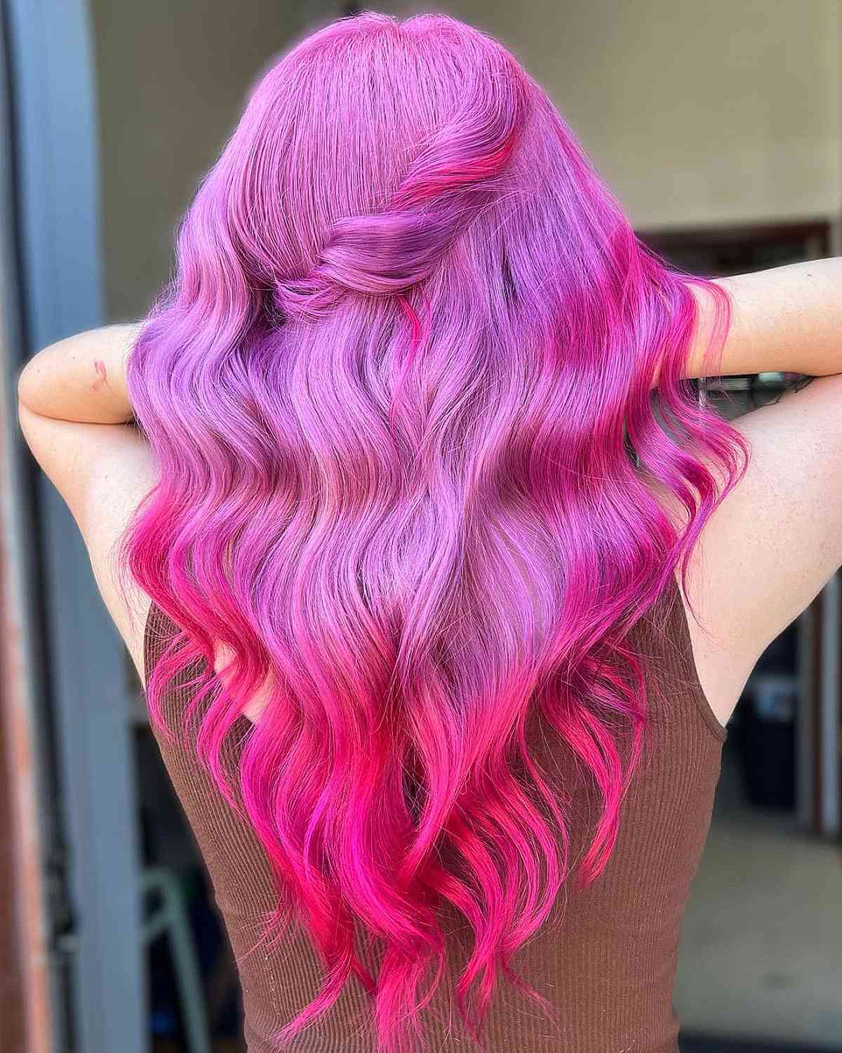 Pink Hair with Bright Pink Dip Dye