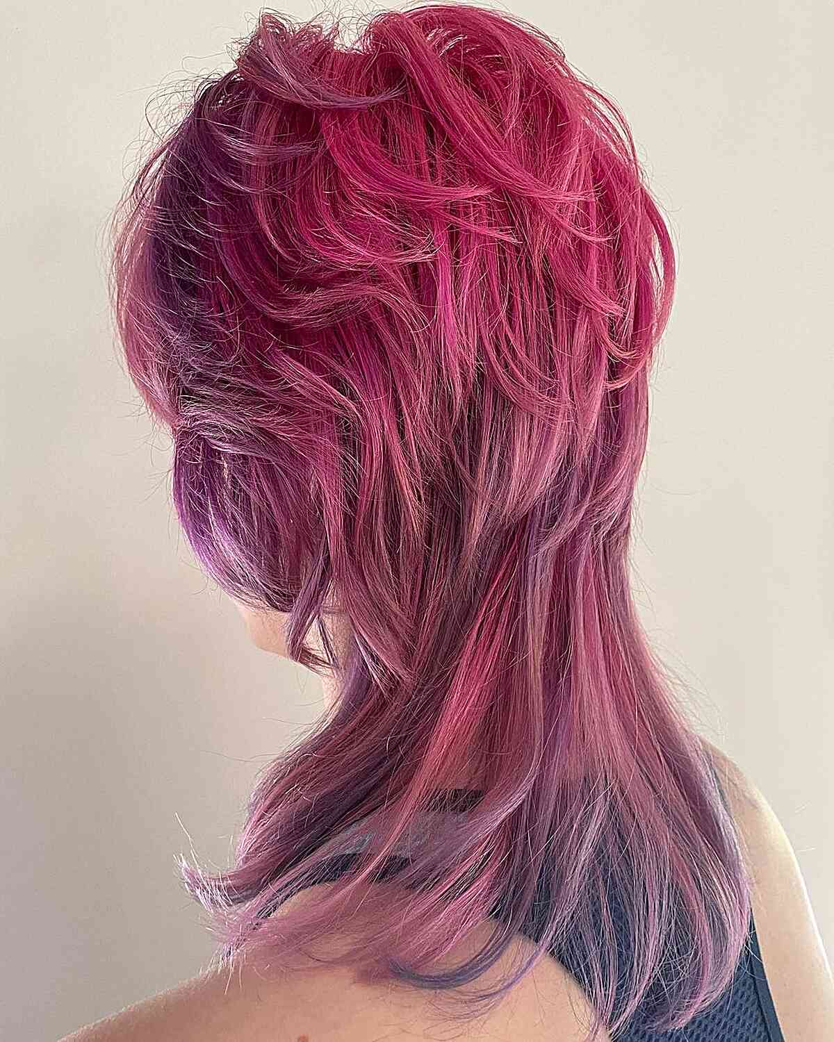 Medium-Length Pink Jellyfish Hair with Soft Purple Hues