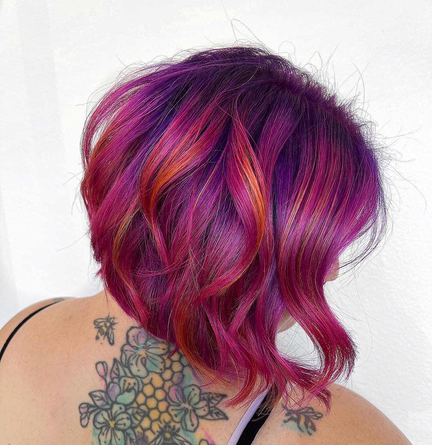 pink, purple, and yellow mermaid hair