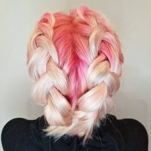 Double French Braid Updo