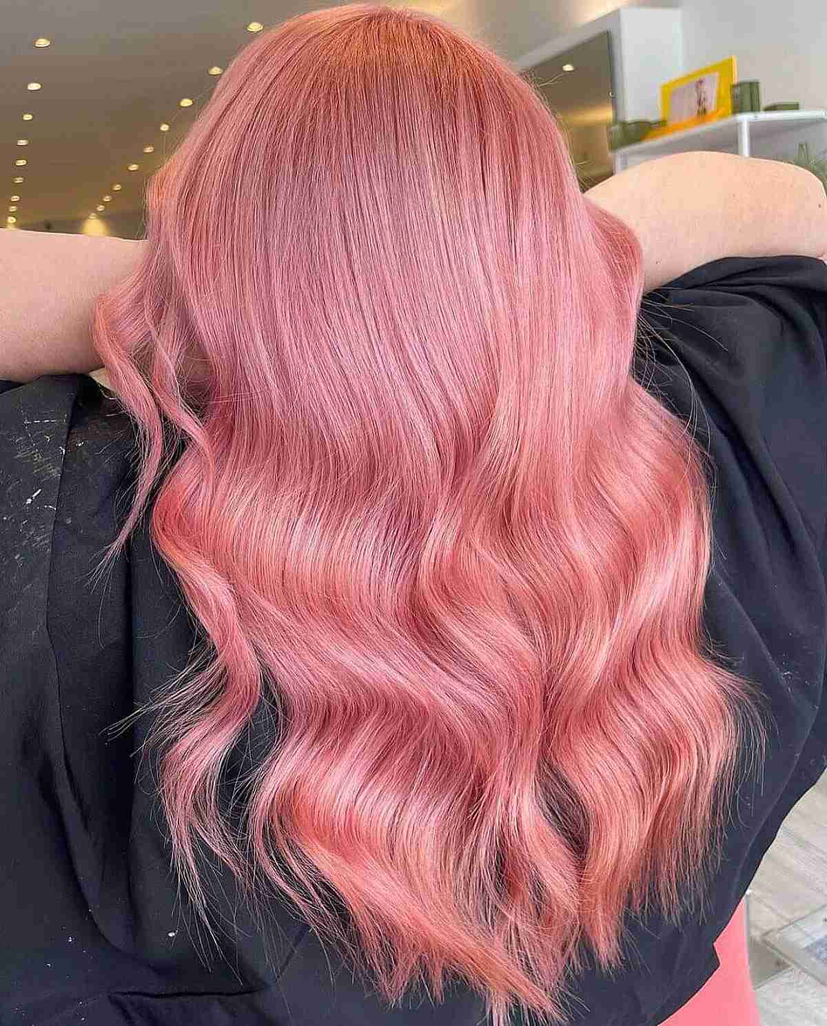 Pinkish Rose Gold Hair Color