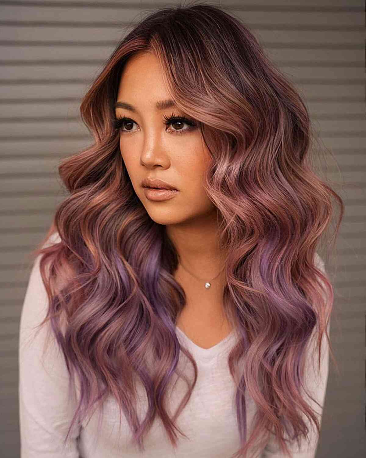 Pinkish Toned with Purple Ends Hair Color