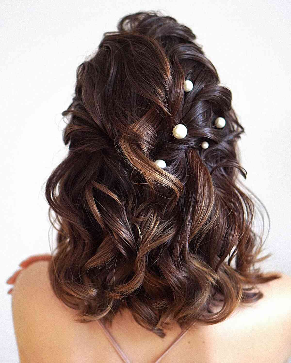 Pinned for a perfect party shoulder length hair