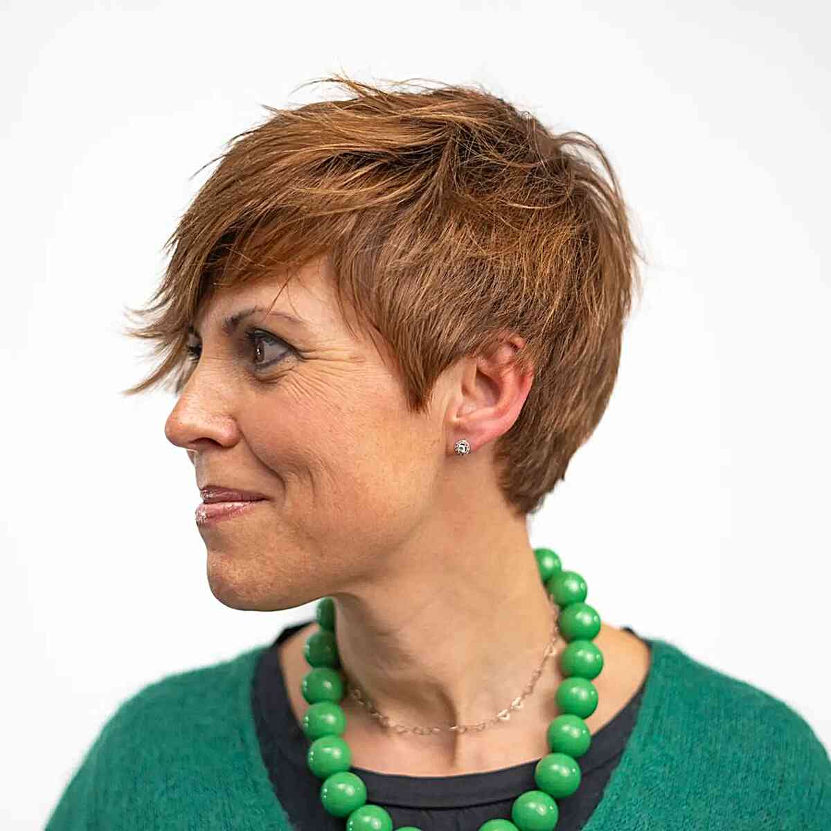 Pixie Cut with Choppy Layers and Fringe for ladies with short hair