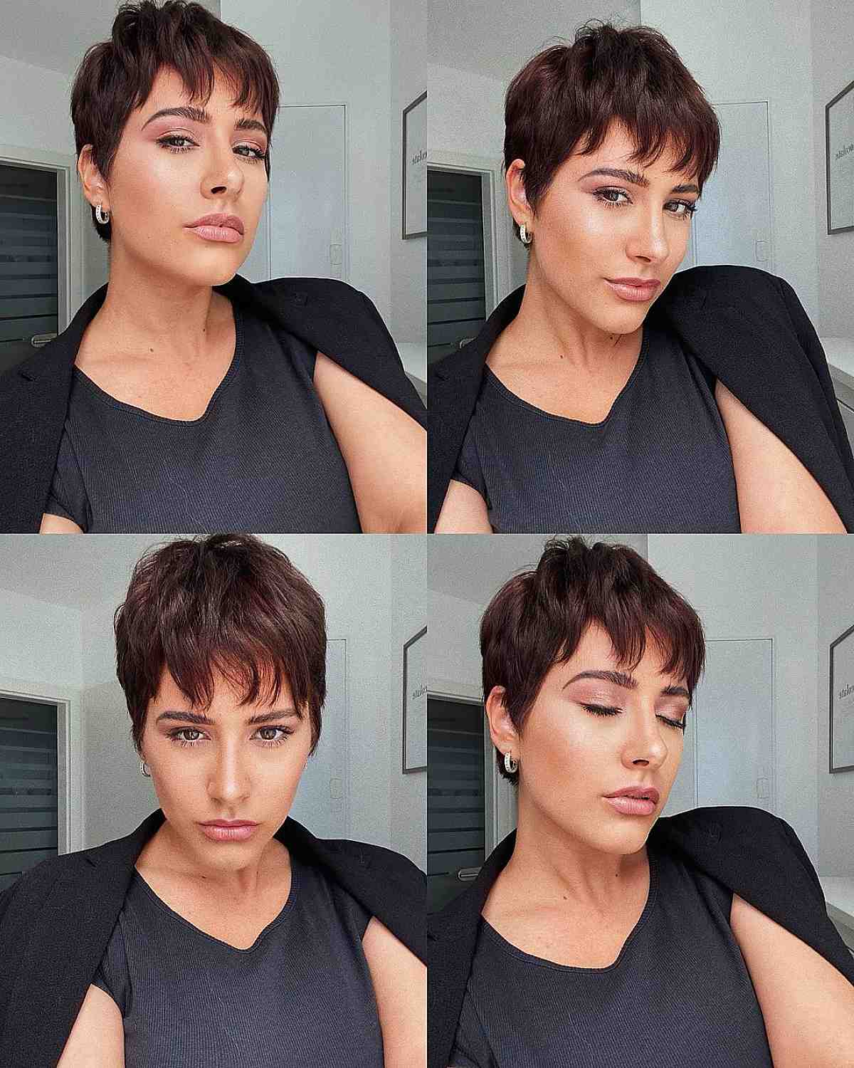 Sexy Pixie Cut with Fringe for Big Foreheads