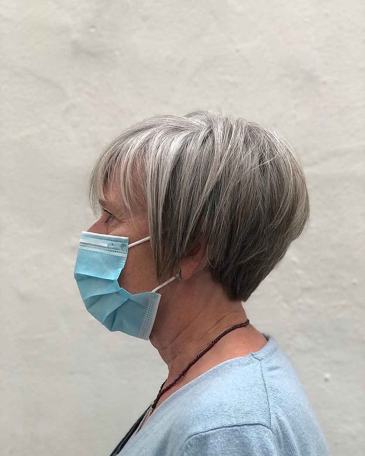 Pixie Cut with Stacked Layers for Grey Hair