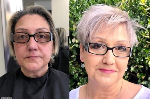 pixie cuts for older ladies with glasses