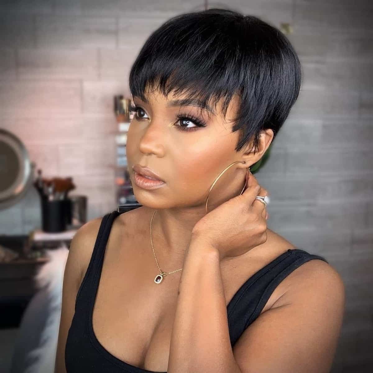 Pixie for african-american women with rounder face shapes