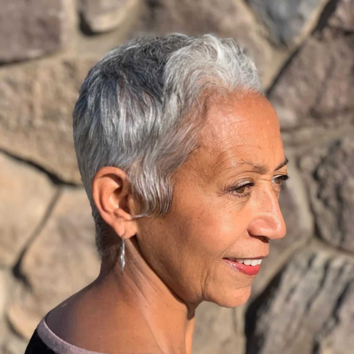 Pixie Haircut for Black Women Over 60
