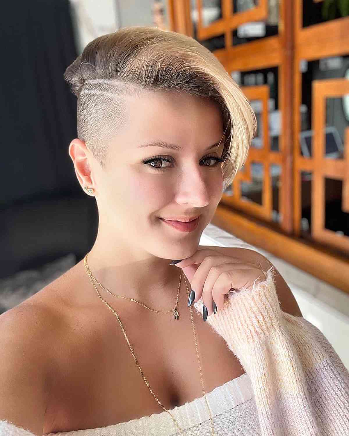 Pixie Undercut with Abstract Shaved Lines