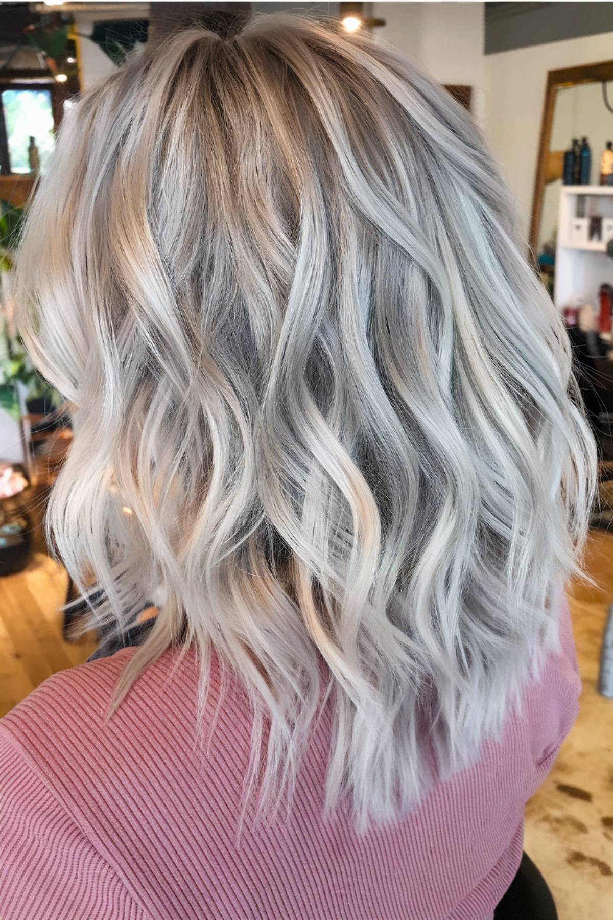 Platinum ash blonde balayage