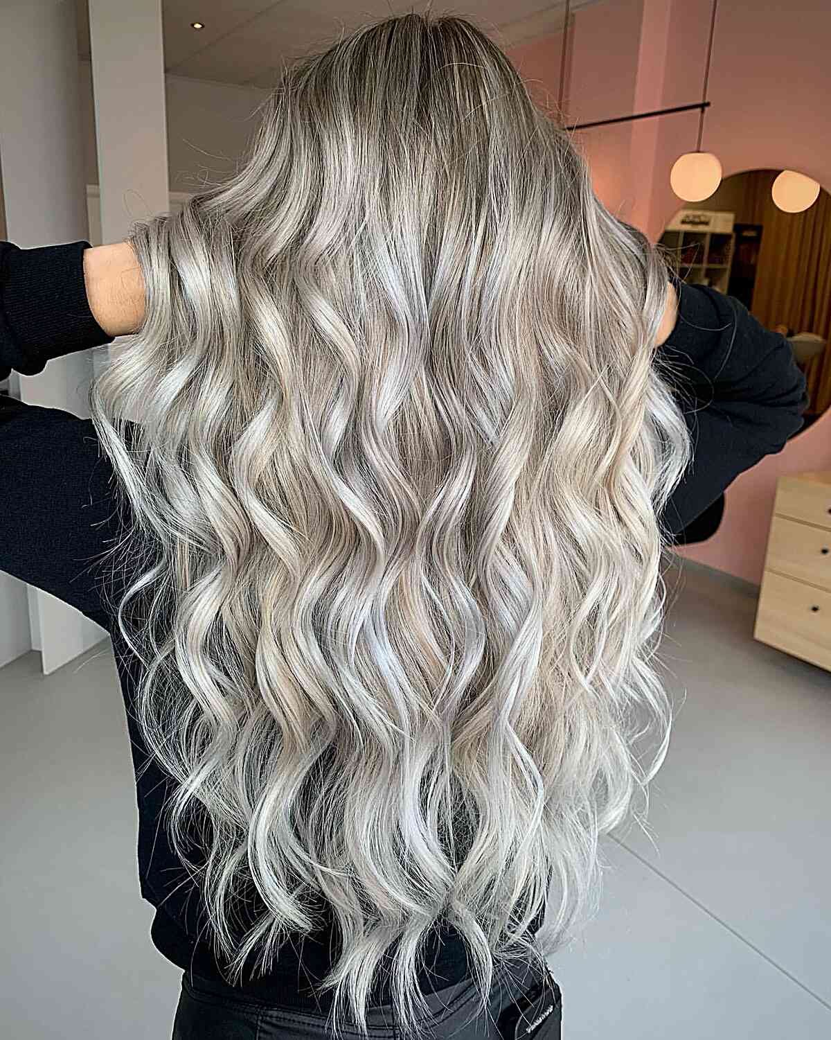 Platinum Blonde Balayage on Long Hair