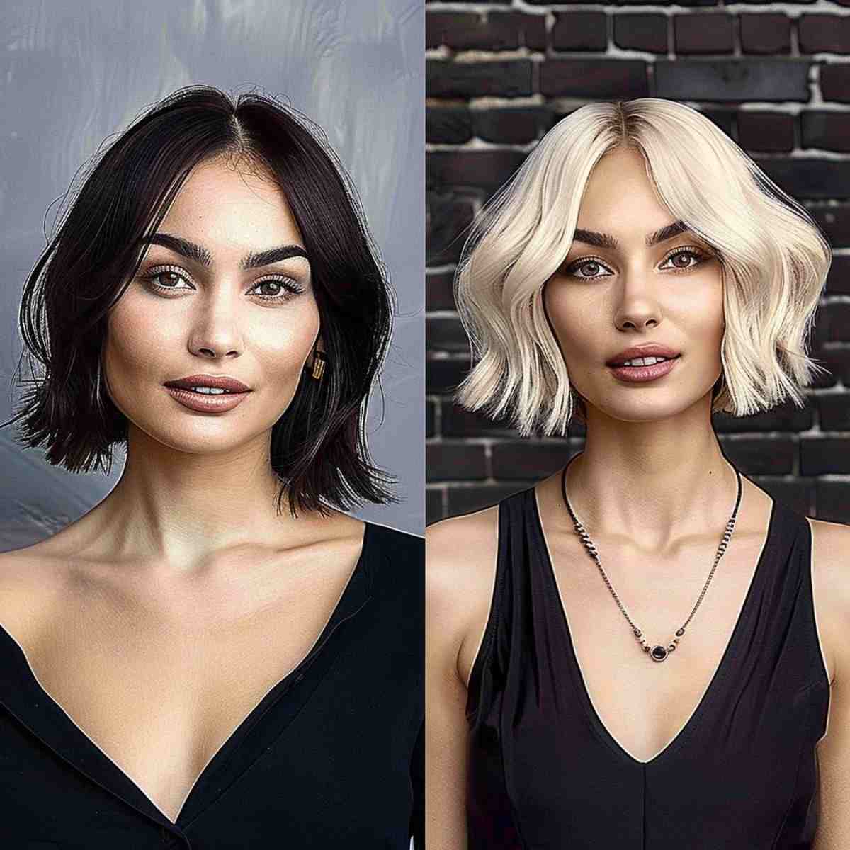 Chic platinum blonde blunt bob with inward-curling ends for a soft frame