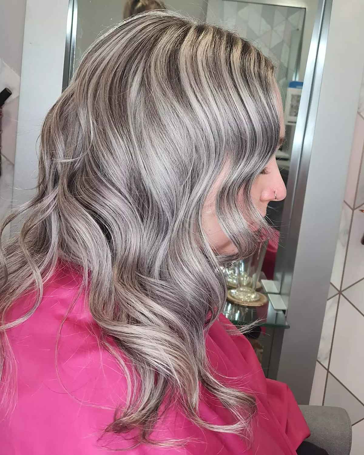 Platinum Blonde Hair with Dark Lowlights