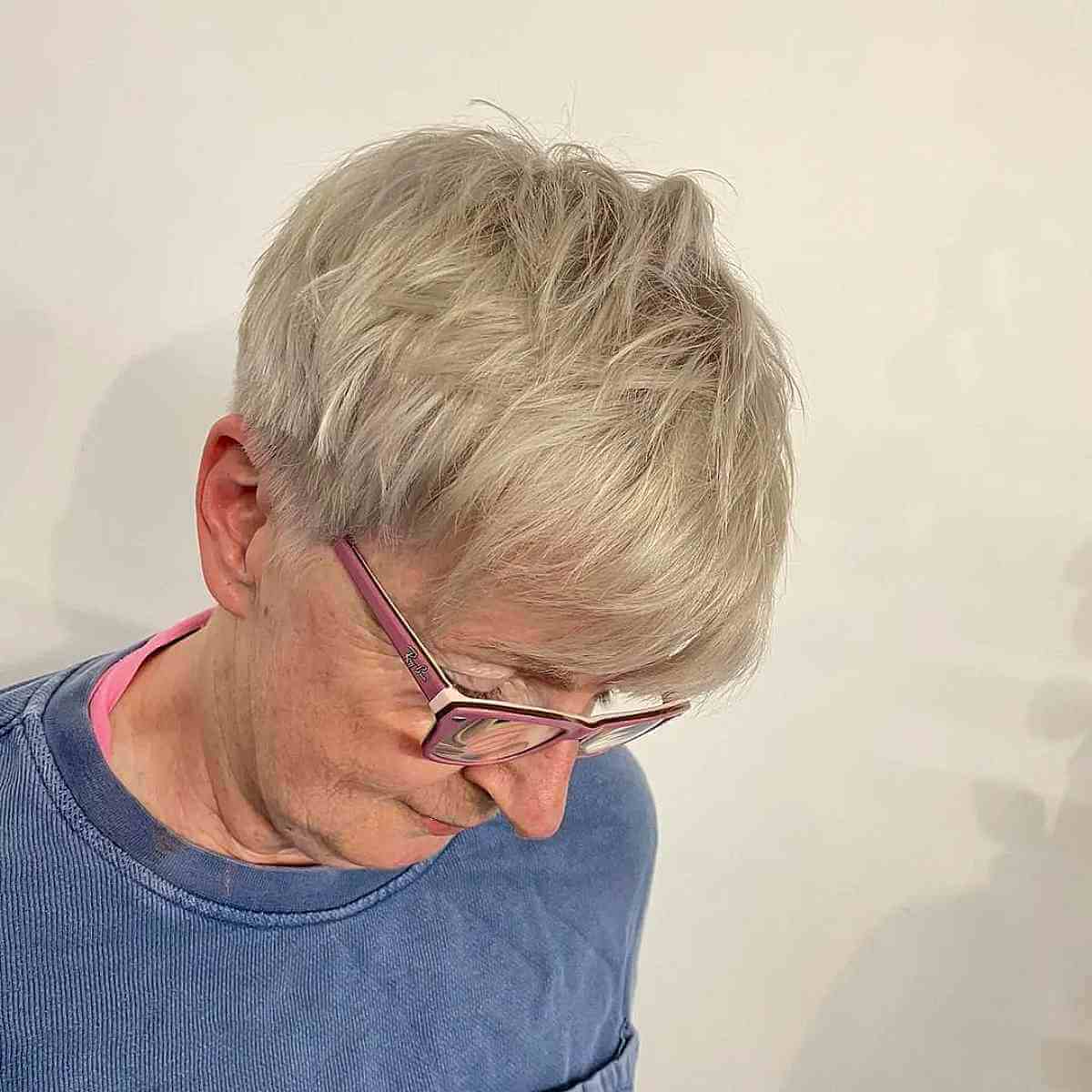 Platinum Tapered Pixie for Women Over 60