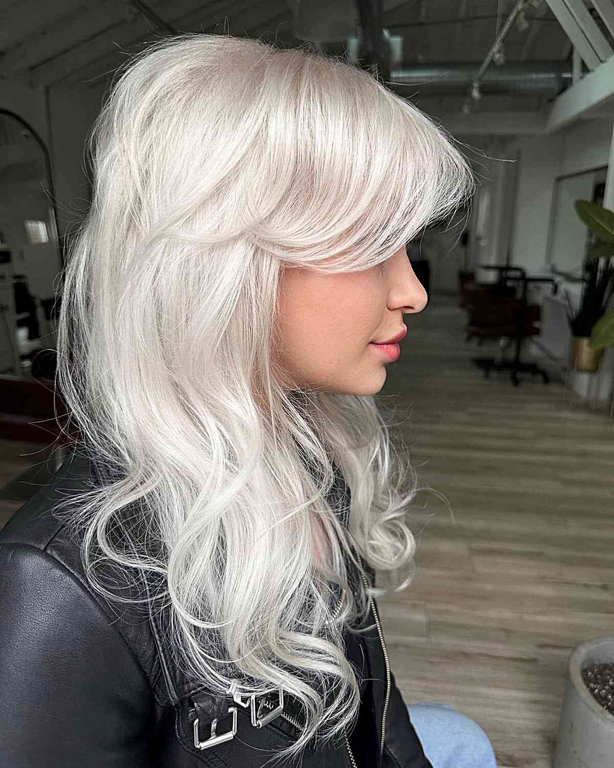 Platinum Tones on Long Hair for women with long blonde straight hair