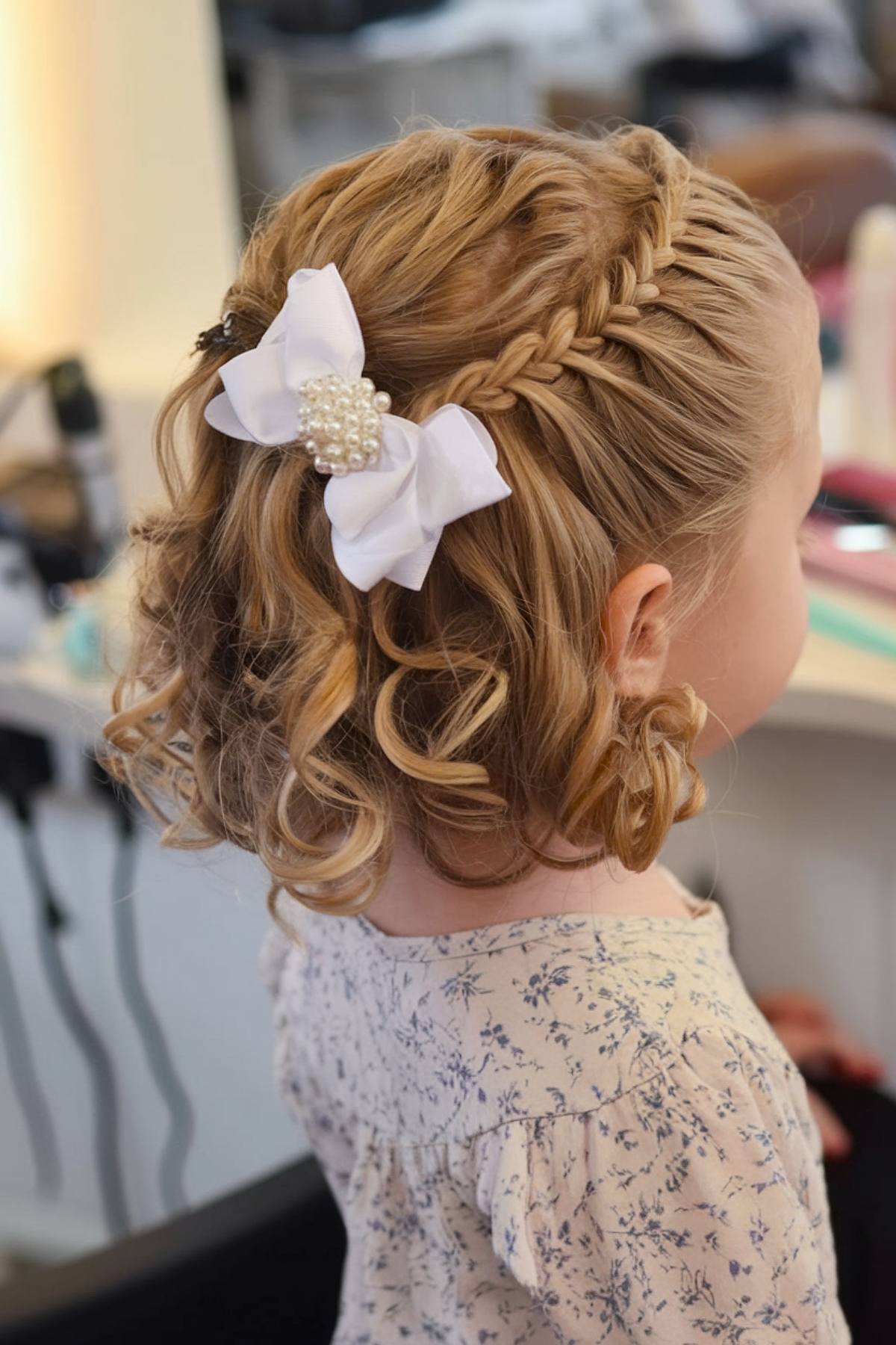 Twist-out toddler hairstyle with small sections