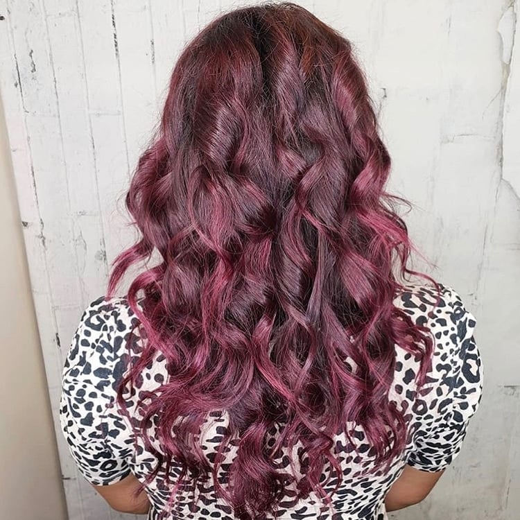 Plum Red for Curly Hair