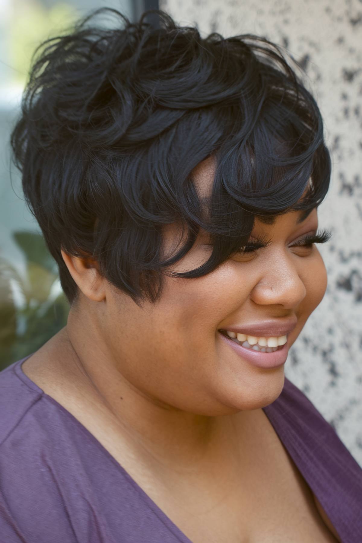 Pixie cut for Black women with tapered sides and defined silhouette