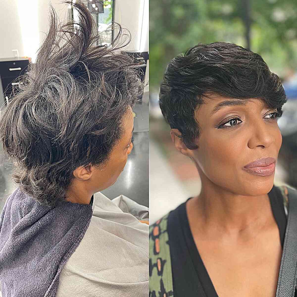 Polished Pixie Cut for Black Women with short hair
