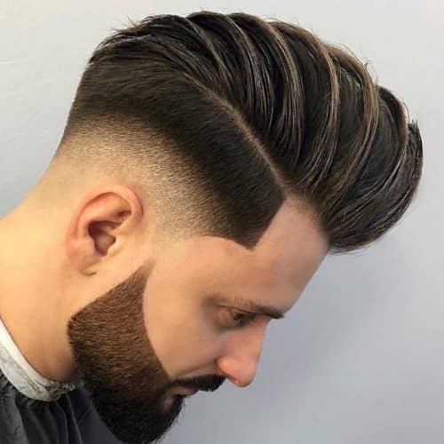 Pompadour with low skin fade