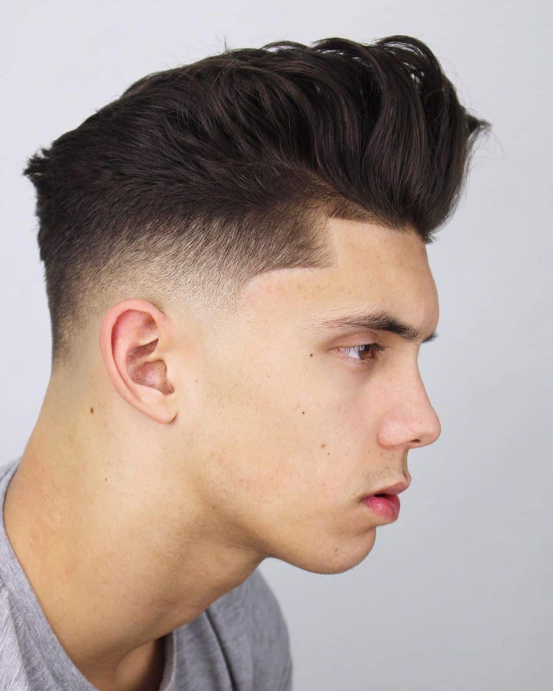 Pompadour with a Low Fade