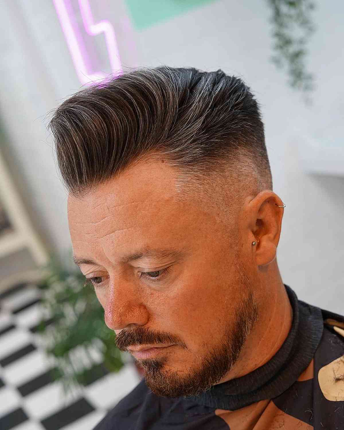 Popular Slicked Back Style with Skin Taper Fade
