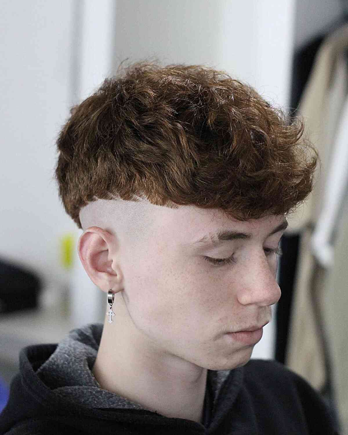 Precision Bald Fade with a Messy Top for Teen boys