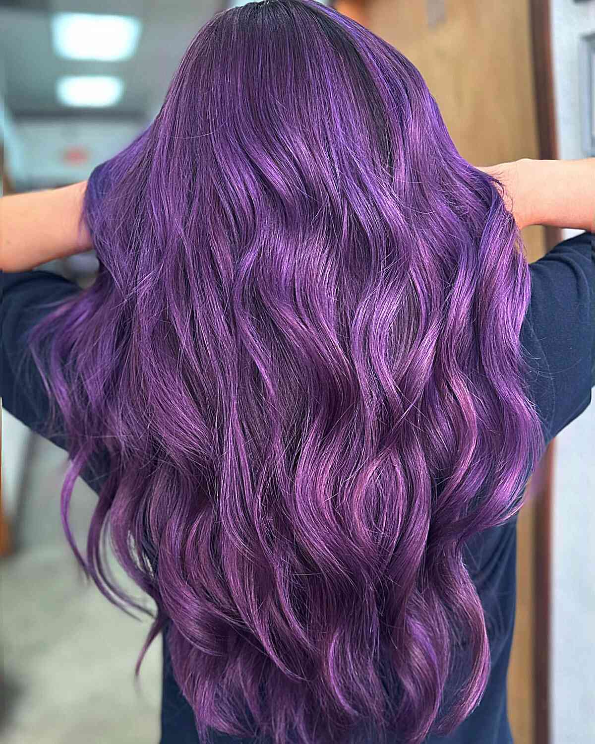Pretty and Vivid Purple Hair Color