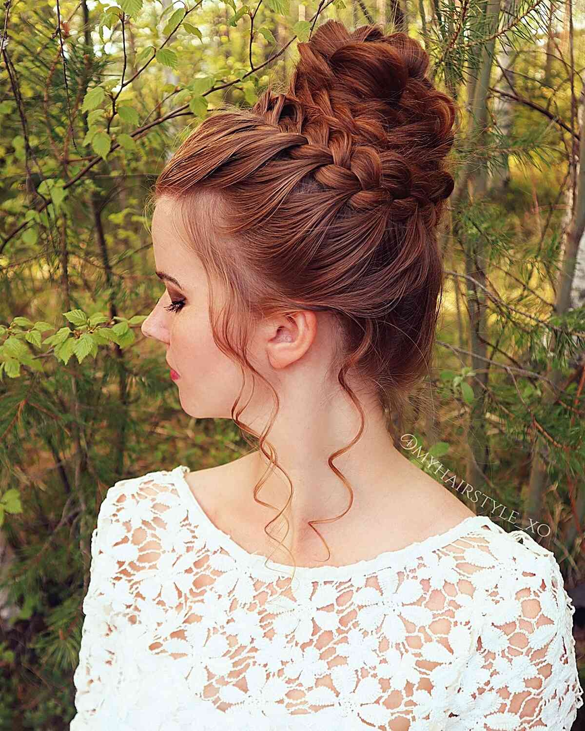 Princess Hairstyle with Braided High Updo