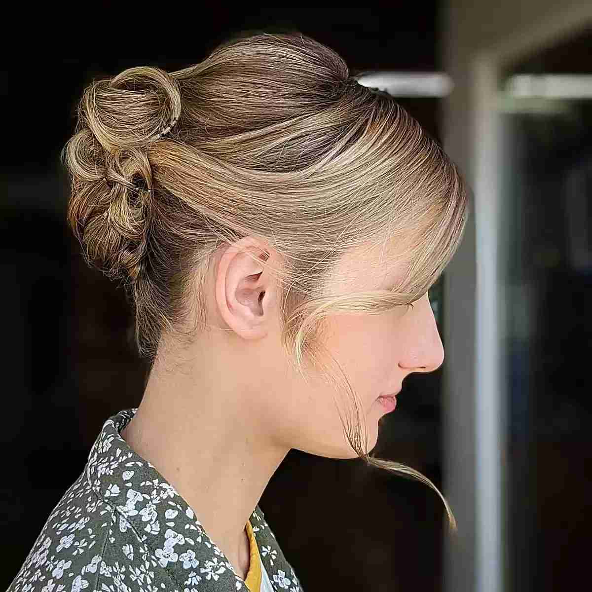 Prom French Twist Bouffant Updo for Short Hair