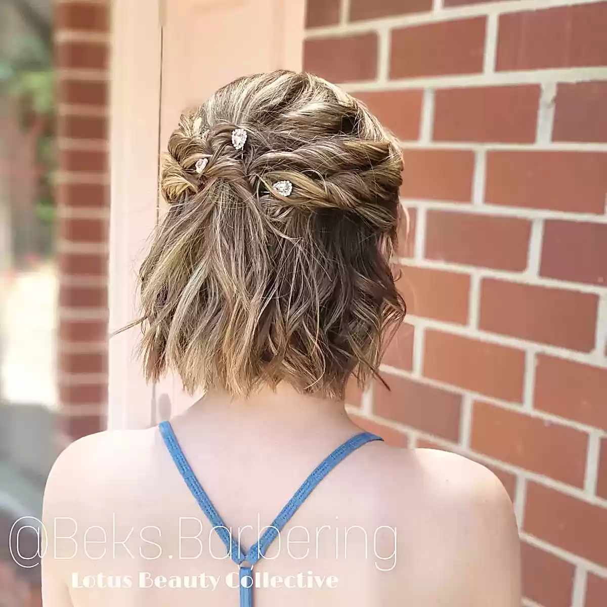 Prom Short-Length Soft Tousled Waves and Twists and Pins