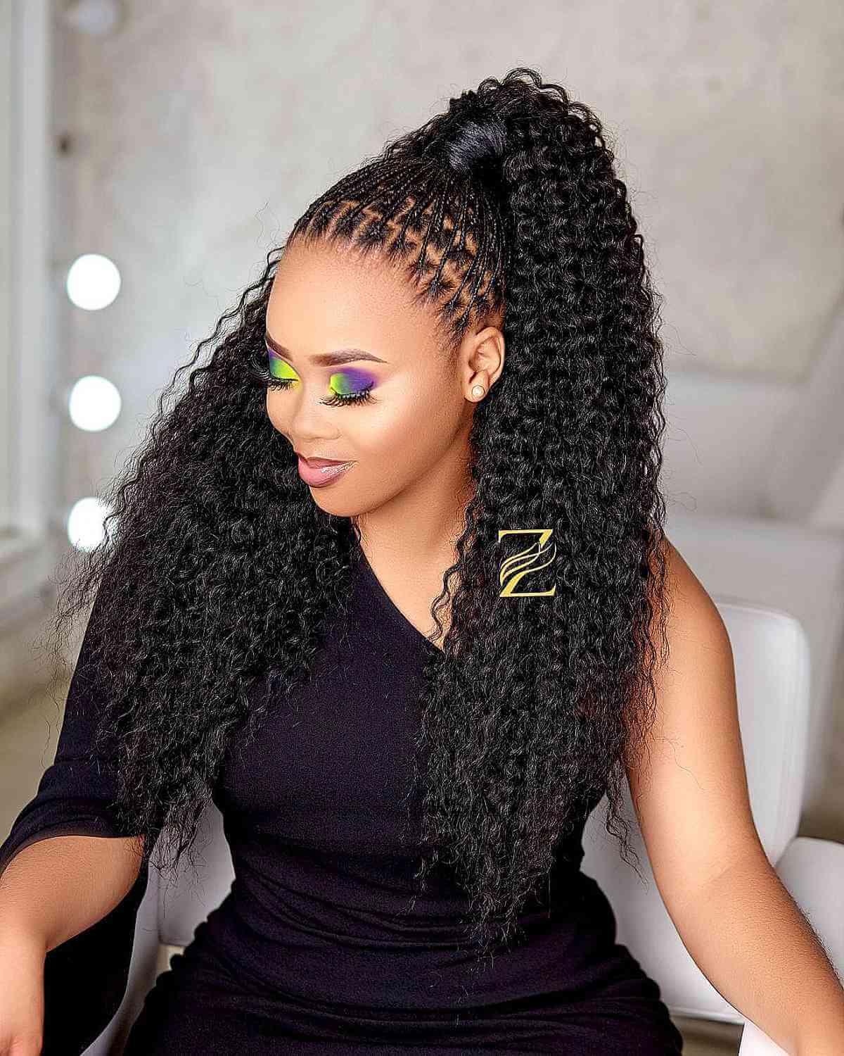 Protective Amazing Braids with Relaxed Long Curls