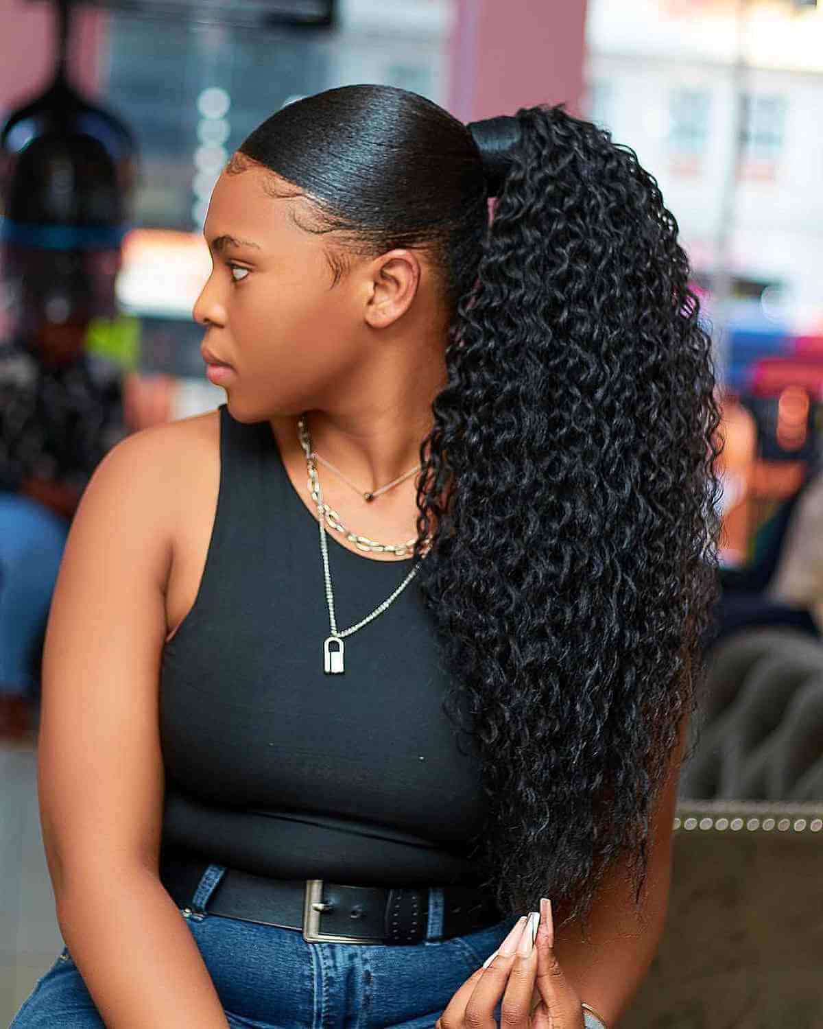 Protective Amazing Long Hair with a Sleek Top