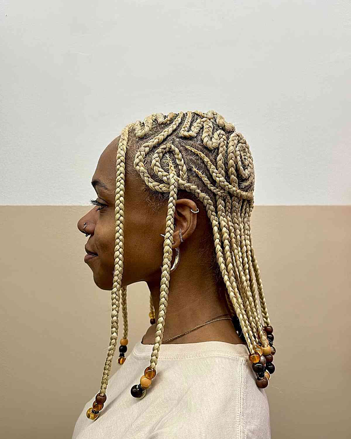 Protective Blonde Freestyle Braids for Black Ladies