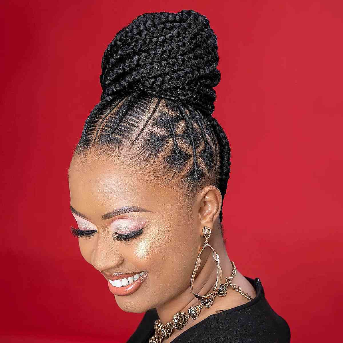 Protective Braided Updo for Black Women