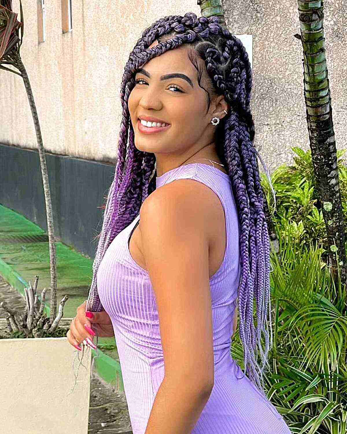Protective Lush Super Jumbo Braid Hairstyle for Black Women