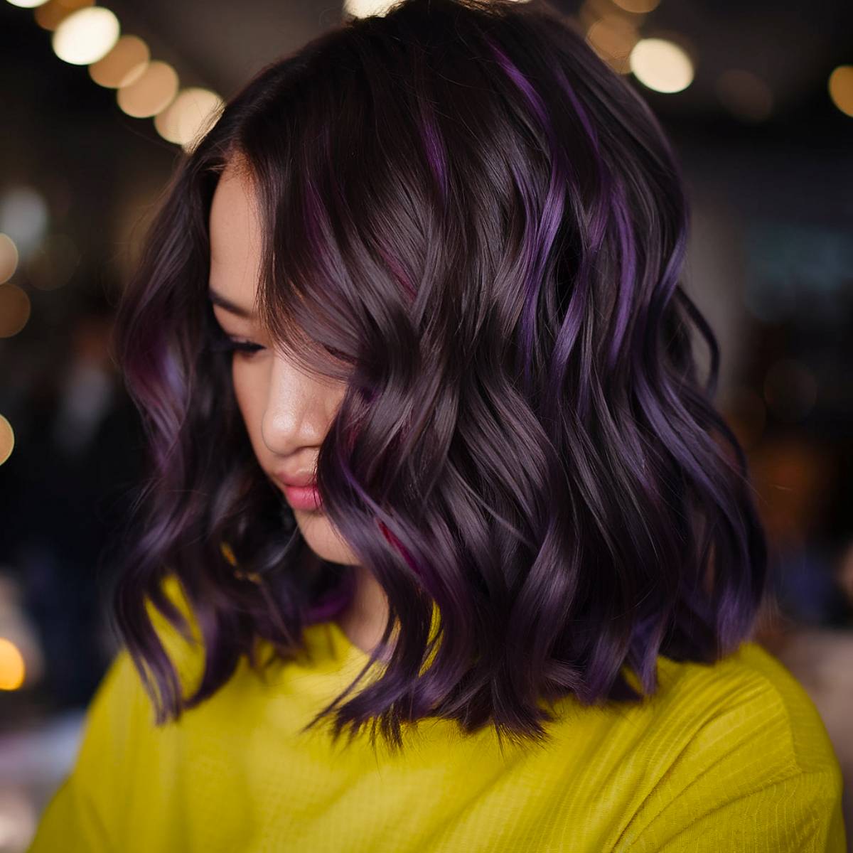 Purple hair color for brunettes