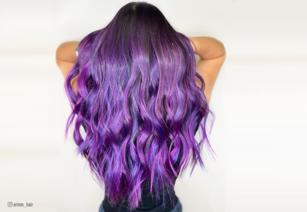 Purple ombre hair is a great idea when brunette hair is at the top half of ...