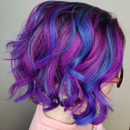 Purple Hair with blue Highlights