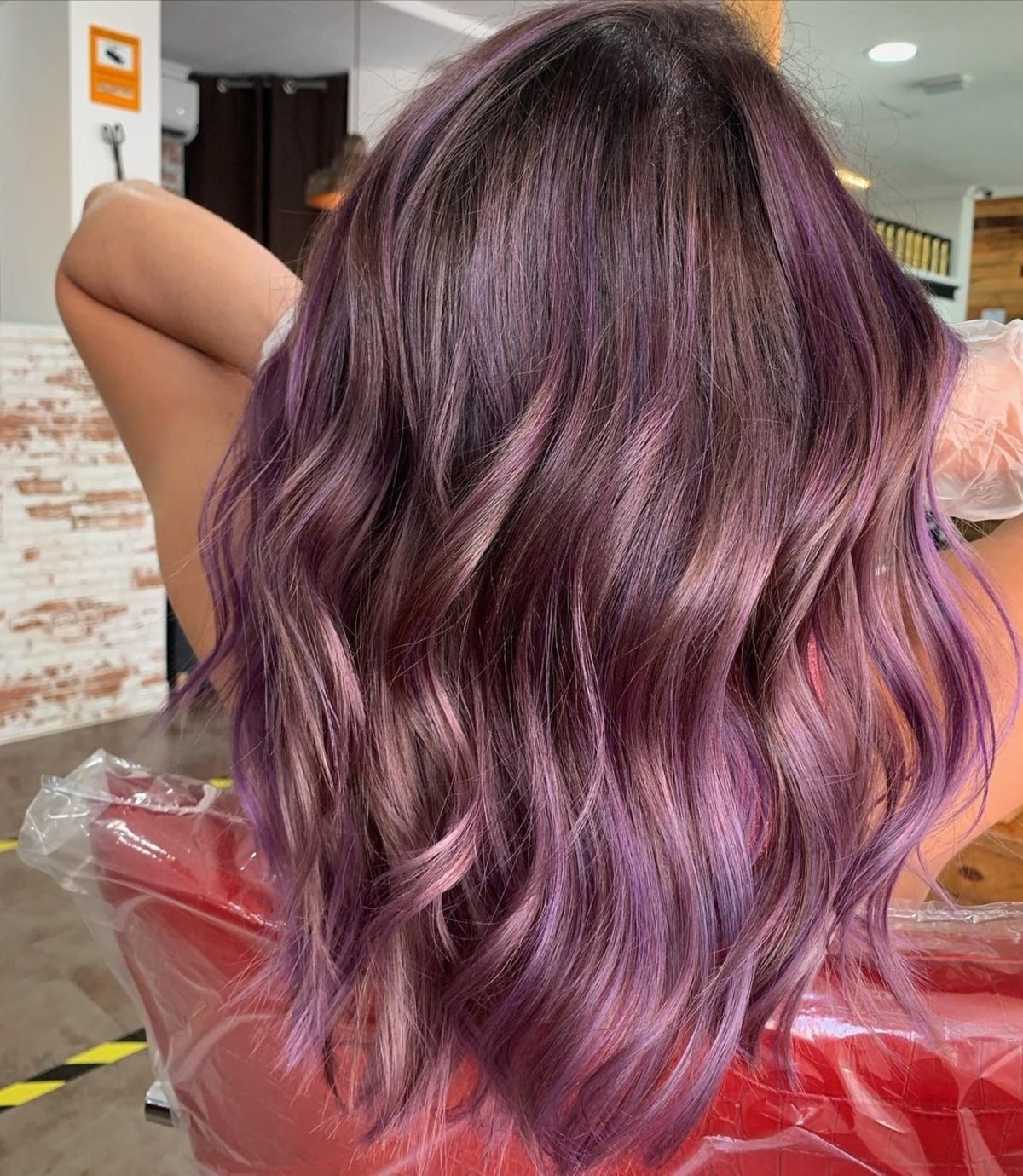 Purple Shade of Lilac on Brown Hair